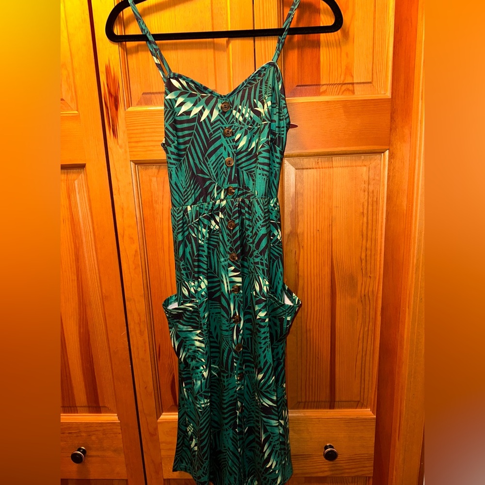 Alife Green Maxi Sundress Spaghetti Strap